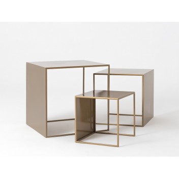 Stół kawowy zestaw 2 WALL TRIO METAL 35x45x55