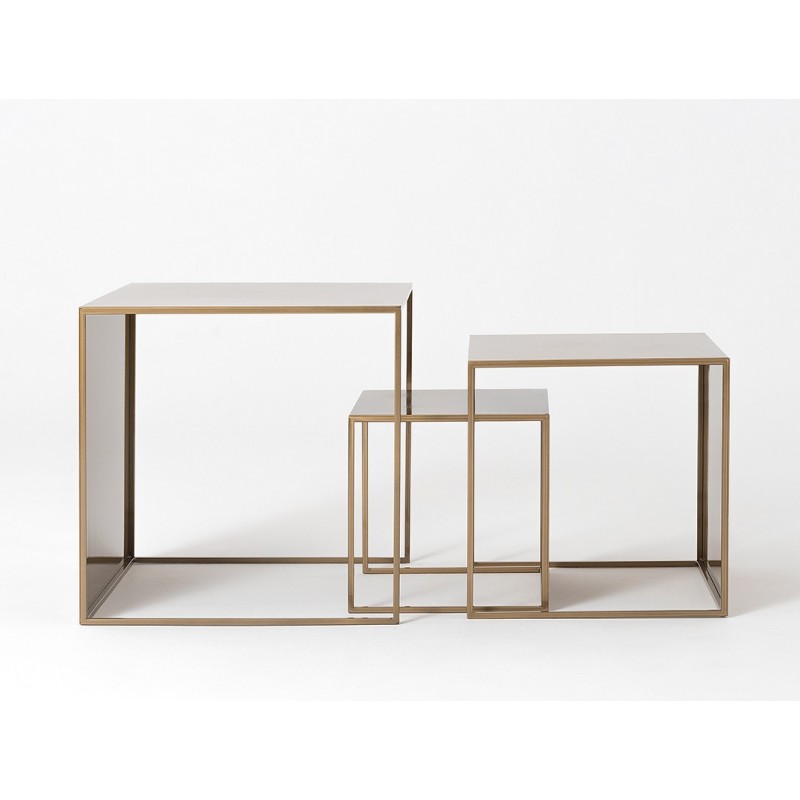 Stół kawowy zestaw 2 WALL TRIO METAL 35x45x55