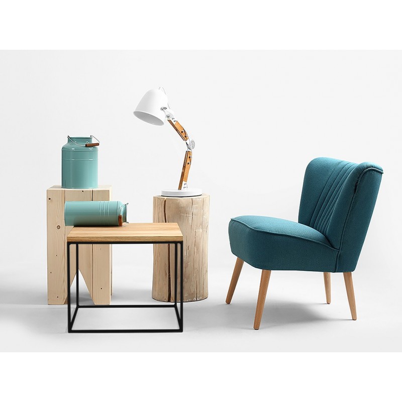 Stół kawowy TENSIO SOLID WOOD 50 - dąb, czarny