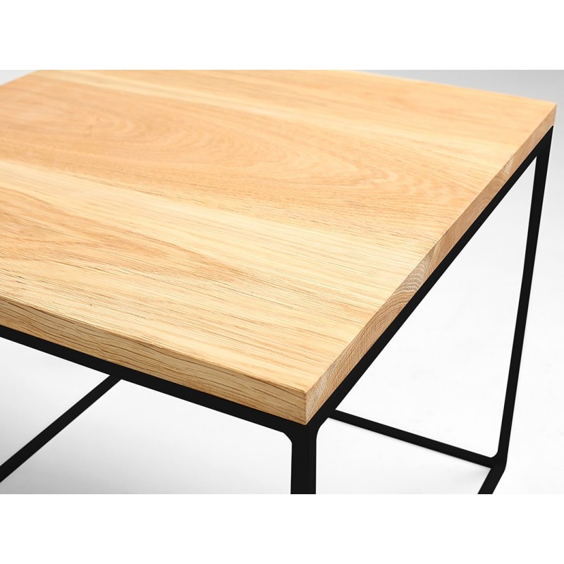 Stół kawowy TENSIO SOLID WOOD 50 - dąb, czarny