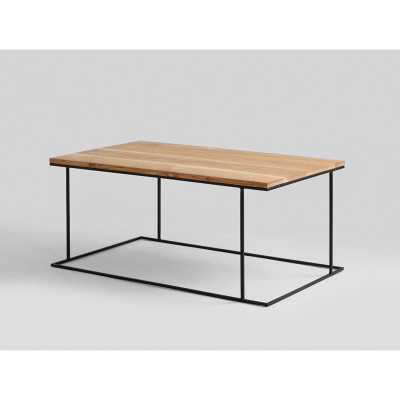 Stół kawowy WALT SOLID WOOD 100x60 - dąb, czarny