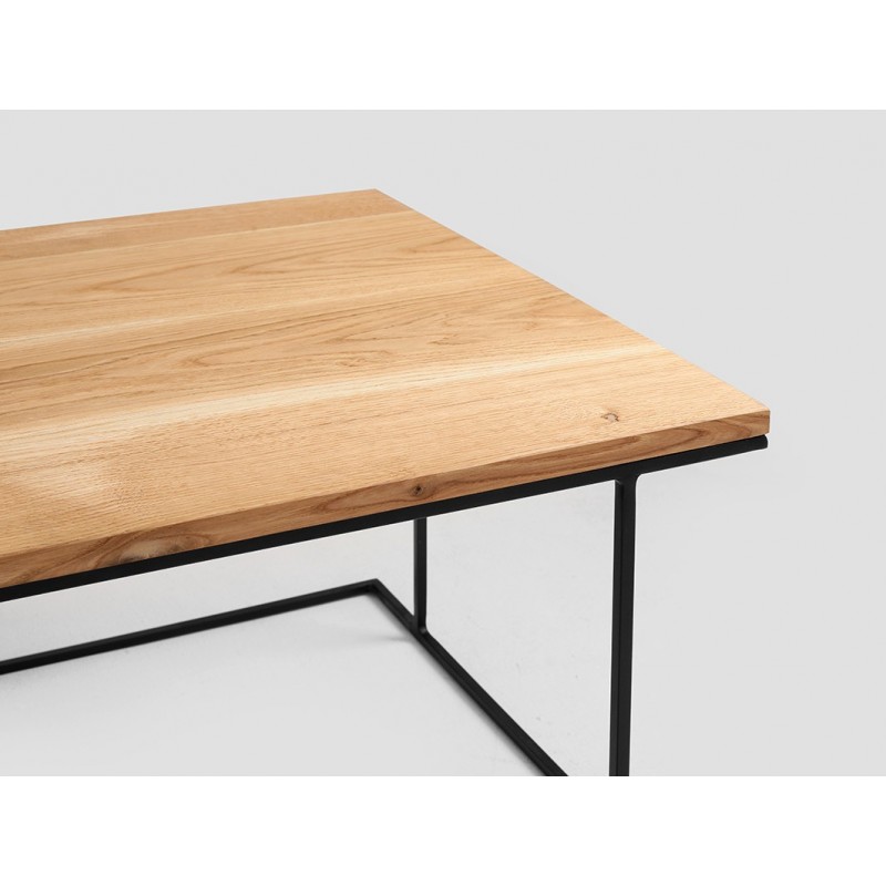 Stół kawowy WALT SOLID WOOD 100x60 - dąb, czarny