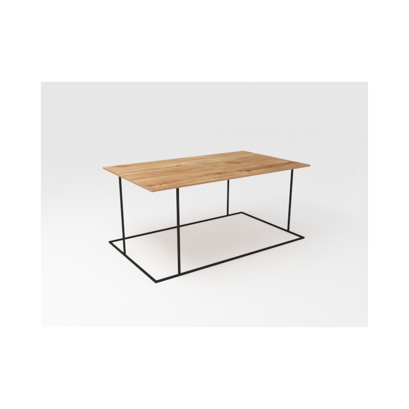 Stół kawowy WALT SOLID WOOD 100x60 - dąb, czarny