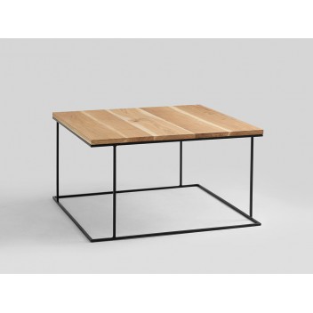 Stół kawowy WALT SOLID WOOD 100x100 - dąb, czarny