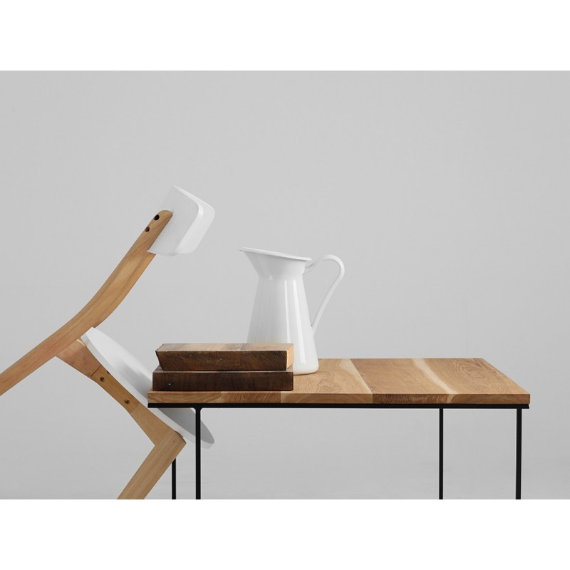 Stół kawowy WALT SOLID WOOD 100x100 - dąb, czarny