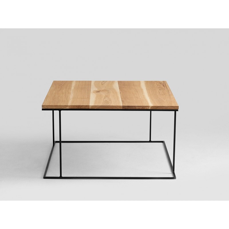 Stół kawowy WALT SOLID WOOD 100x100 - dąb, czarny