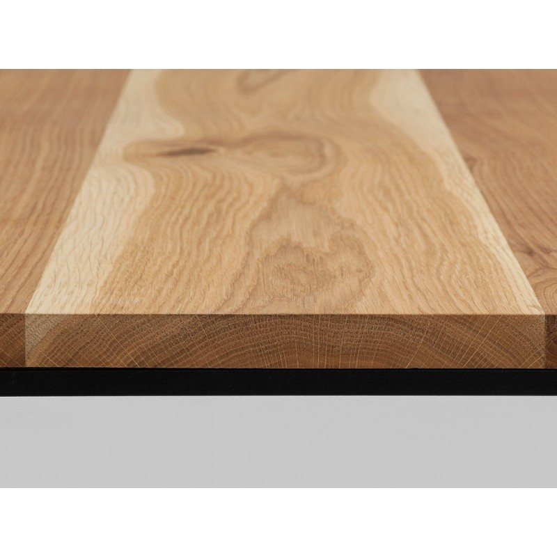 Stół kawowy WALT SOLID WOOD 100x100 - dąb, czarny