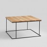 Stół kawowy WALT SOLID WOOD 100x100 - dąb, czarny