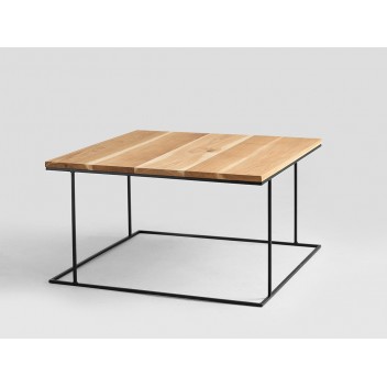 Stół kawowy WALT SOLID WOOD 80 - dąb, czarny