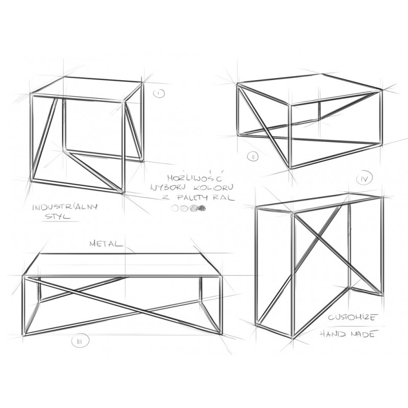 Stół kawowy MEMO METAL 140