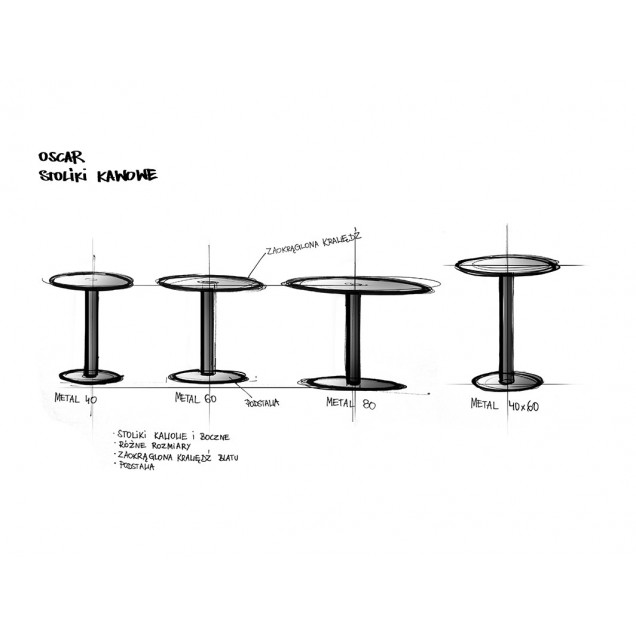 Stół kawowy OSCAR METAL 80 - 7
