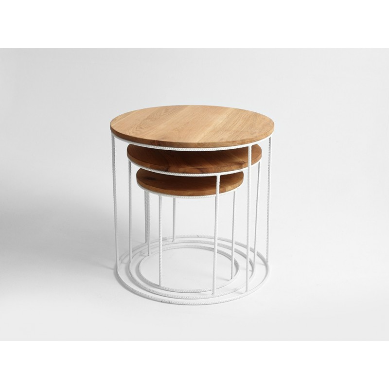 Stół kawowy zestaw TRIOS SOLID WOOD