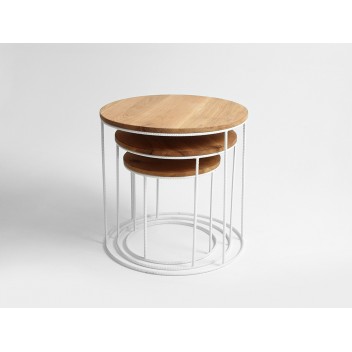 Stół kawowy zestaw TRIOS SOLID WOOD