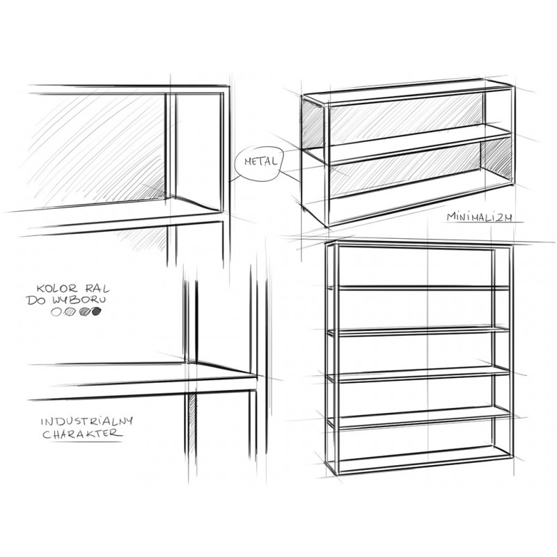 Regał HYLLER METAL 100x180