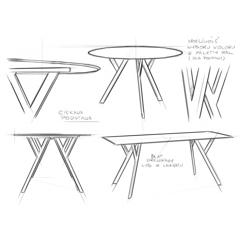 Stół jadalniany ZX SOLID WOOD okr. 120 - dąb, czarny