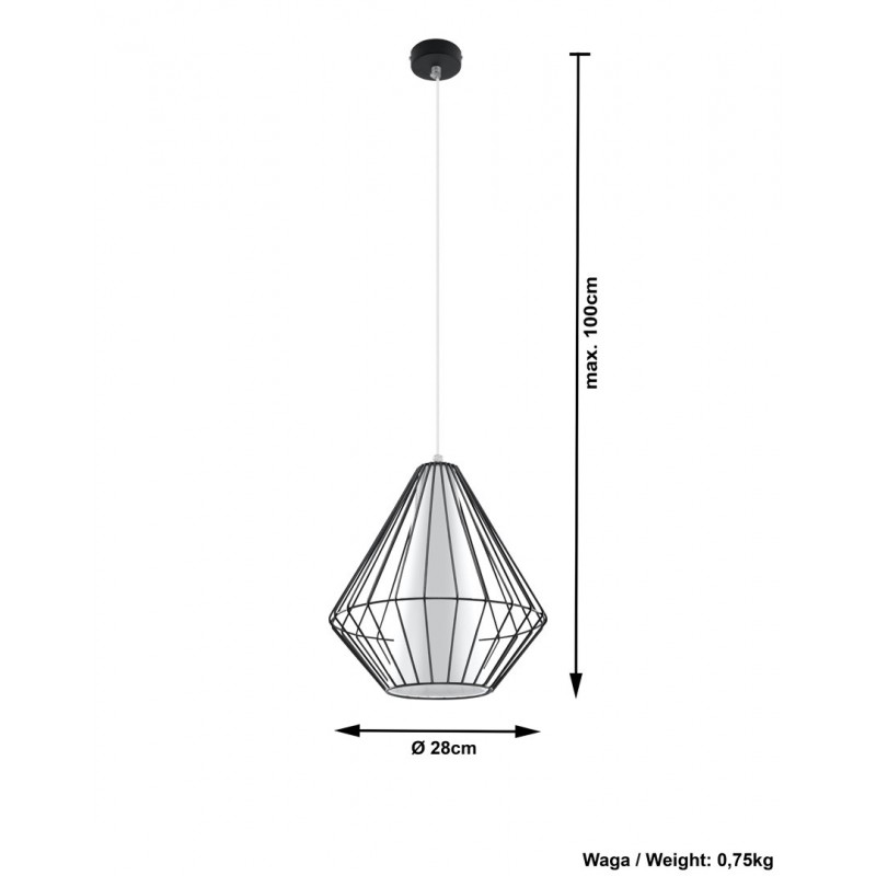 Lampa Wisząca DEMI Czarna