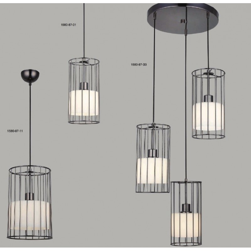 Chromowa lampa wisząca loft 1580-87-03 MAPES RESTAURACJA SALON SYPIALNIA JADALNIA HOTEL LUCEA