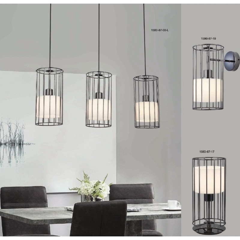 Chromowa lampa wisząca loft 1580-87-03 MAPES RESTAURACJA SALON SYPIALNIA JADALNIA HOTEL LUCEA