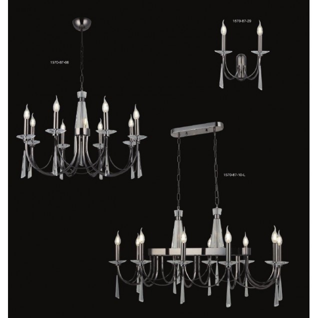 Klasyczny kinkiet grafit 1570-87-29 TOREDO HOTEL SALON SYPIALNIA JADALNIA LUCEA STL - 1