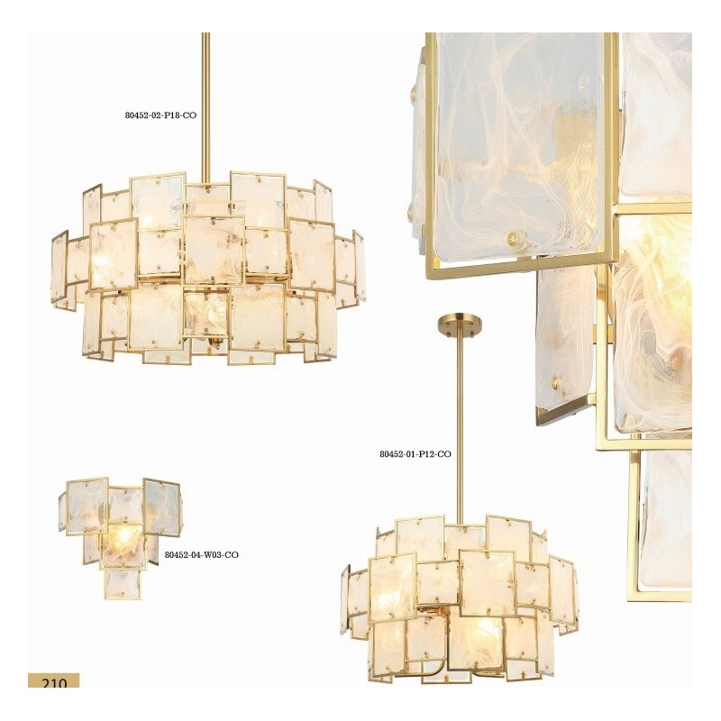 Designerski żyrandol 80452-02-P18-CO POSCARI SALON SYPIALNIA JADALNIA HOTEL LUCEA