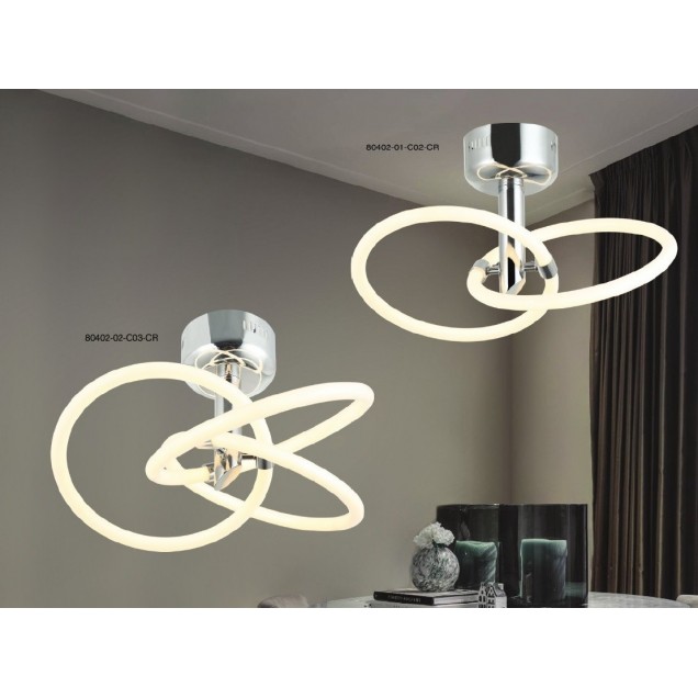 Elegancka  lampa sufitowa plafon 80402-02-C03-CR SEDNA led  salon sypialnia  kuchnia, jadalnia przedpokój lucea - 1