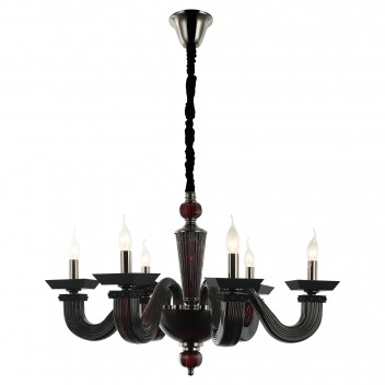 Ekskluzywny czarny żyrandol 80427-01-P06-RD MONTEFANO SALON SYPIALNIA JADALNIA HOTEL LUCEA