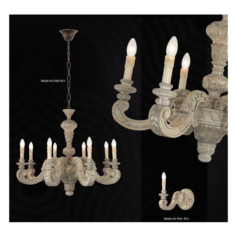 Klasyczny żyrandol 80449-01-P06-WG PONTECO SALON SYPIALNIA JADALNIA HOTEL LUCEA