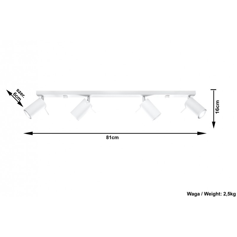 Plafon RING 4L Biały