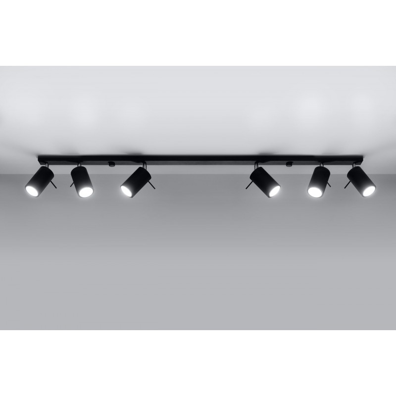 Plafon RING 6L Czarny