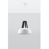 Lampa Wisząca CASCO Biała/Czarne Drewno