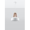 Lampa Wisząca CASCO Biała/Naturalne Drewno