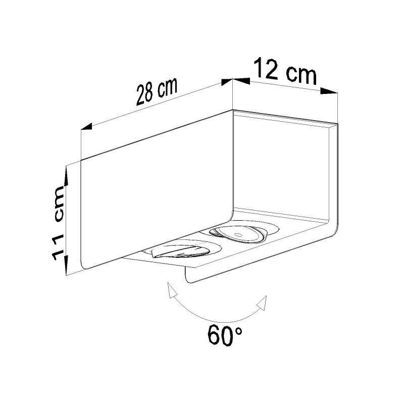 Plafon STEREO 2 Czarny