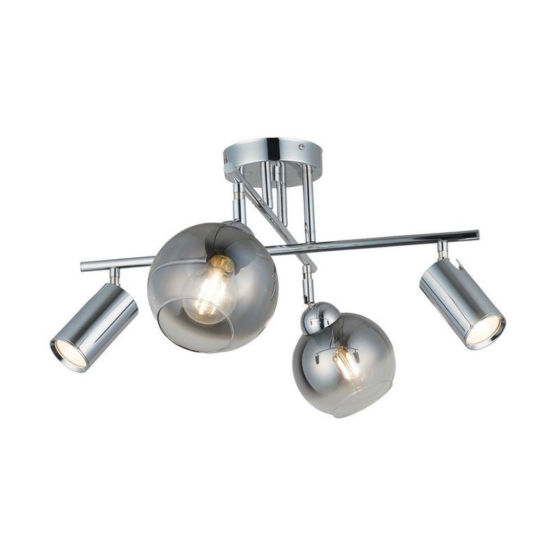 Nowoczesna srebrna lampa sufitowa szklane klosze KERO 1608-51-14 lucea