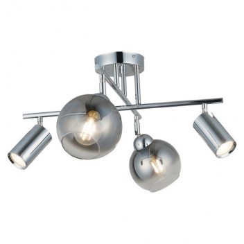 Nowoczesna srebrna lampa sufitowa szklane klosze KERO 1608-51-14 lucea