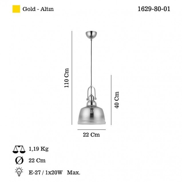 Loftowa lampa wisząca MAGO 1629-80-01 lucea do salonu jadalni kuchnia - 1