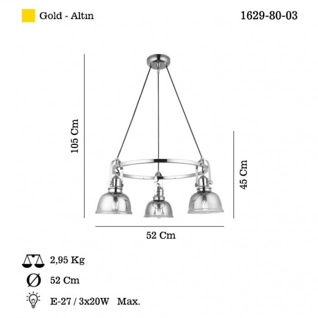 Loftowa lampa wisząca MAGO 1629-80-03 lucea do salonu jadalni kuchnia - 1