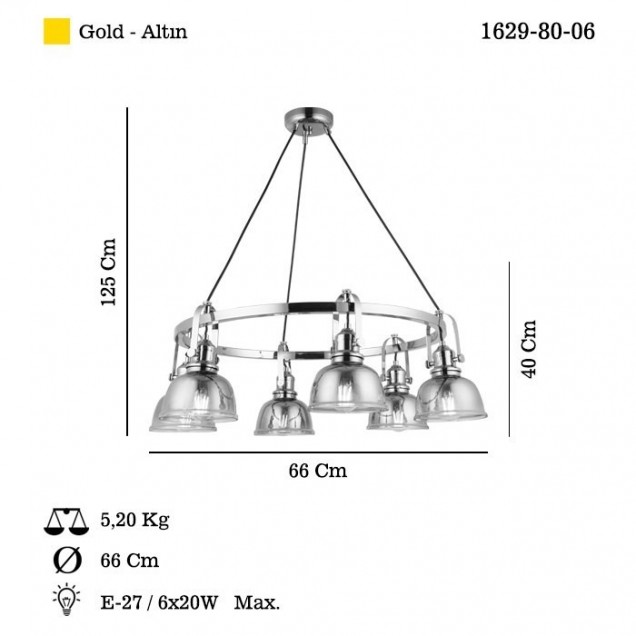 Loftowa lampa wisząca MAGO 1629-80-06 lucea do salonu jadalni kuchnia - 1