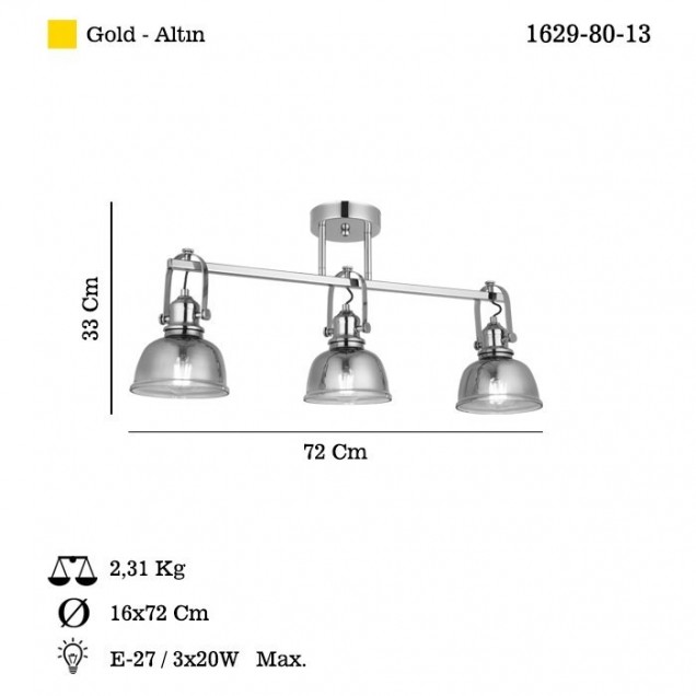 Loftowa lampa sufitowa MAGO 1629-80-13 lucea do salonu jadalni kuchnia - 1