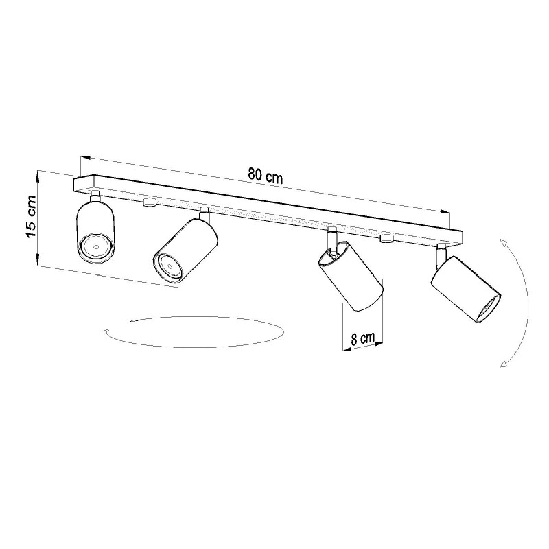 Plafon RING 4L Szary