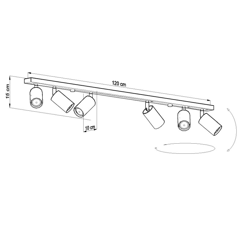 Plafon RING 6L Szary