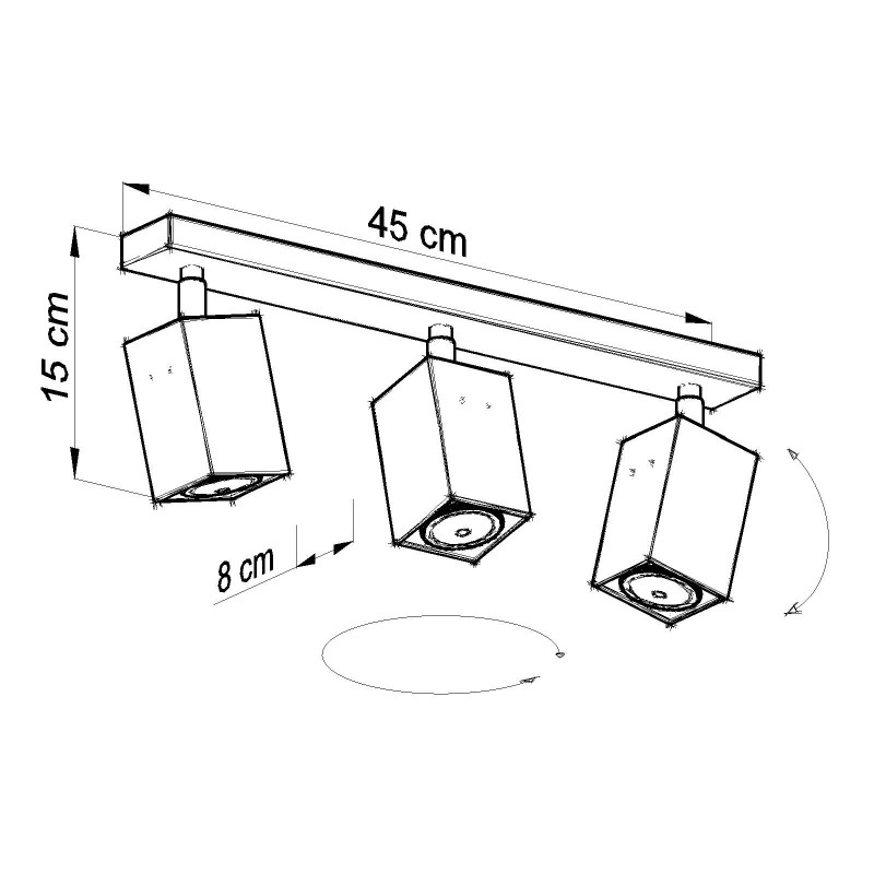 Plafon MERIDA 3 Szary