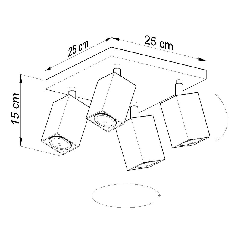 Plafon MERIDA 4 Szary