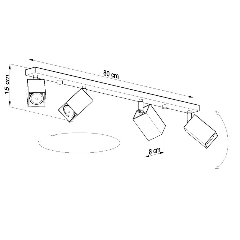 Plafon MERIDA 4L Szary