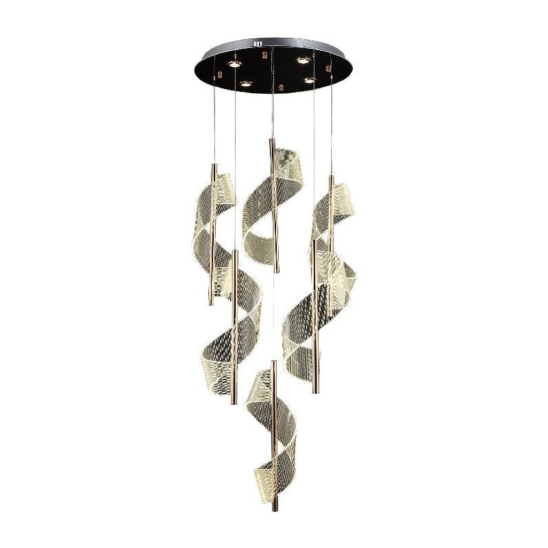 Designerska lampa wisząca złoto żółto-różowe 80454-03-P06-FG MIRANDOLA SALON SYPIALNIA JADALNIA LUCEA