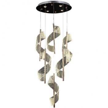 Designerska lampa wisząca złoto żółto-różowe 80454-03-P06-FG MIRANDOLA SALON SYPIALNIA JADALNIA LUCEA