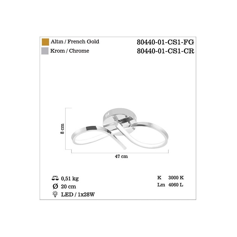 Elegancka lampa sufitowa plafon lucea złoto żółto-różowe ORNES 80440-01-CS1-FG led  salon sypialnia  kuchnia, jadalnia