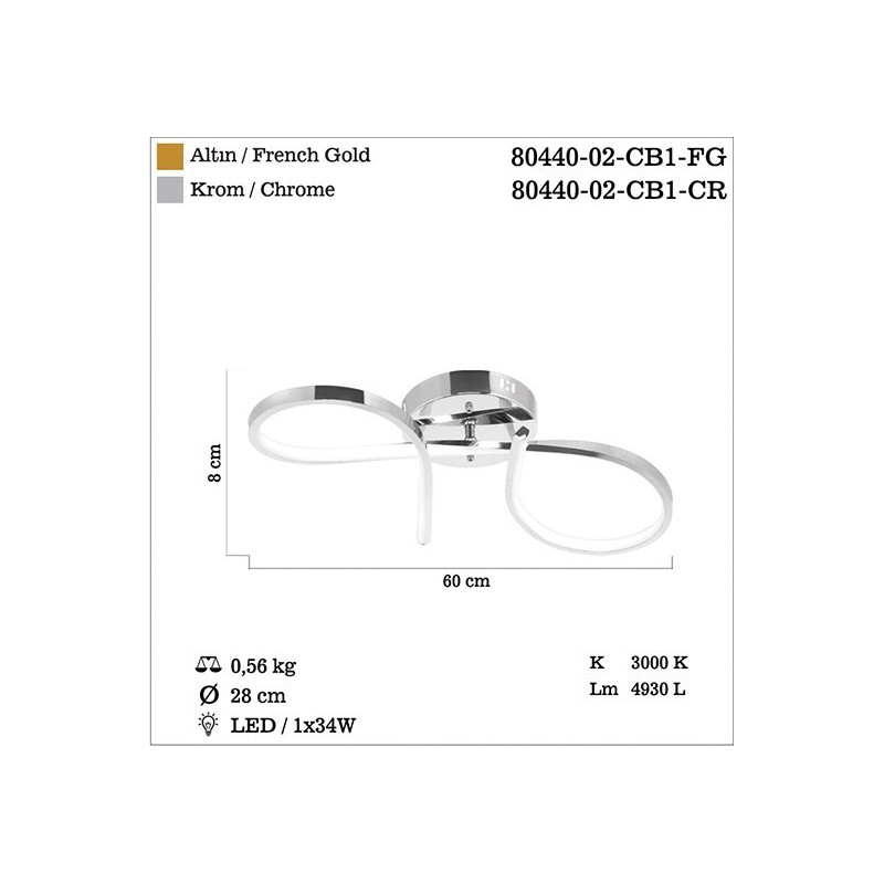 Elegancka lampa sufitowa plafon lucea złoto żółto-różowe ORNES 80440-02-CB1-FG led  salon sypialnia  kuchnia, jadalnia