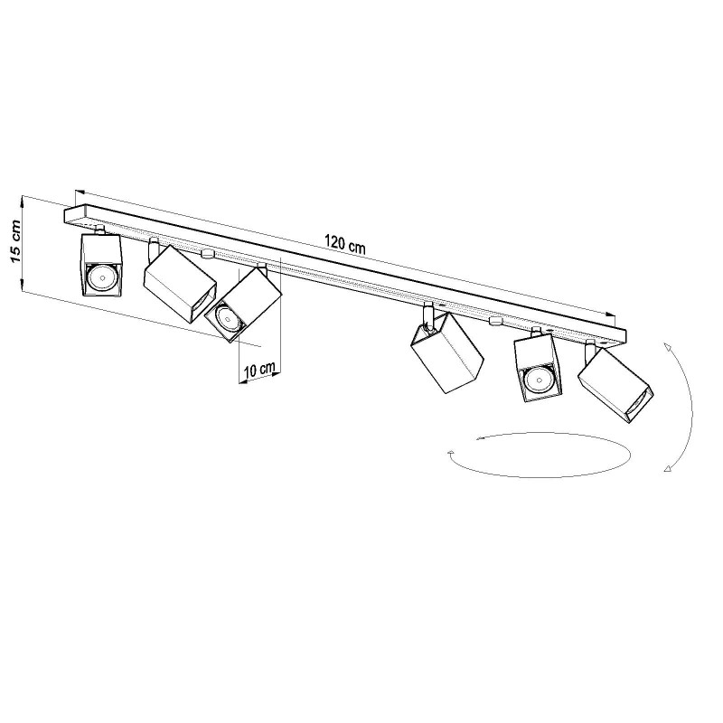 Plafon MERIDA 6L Biały