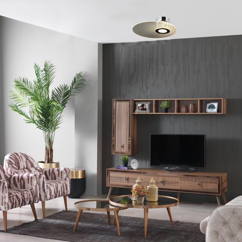 Designerska srebrna lampa sufitowa plafon LUCEA VETTO 80437-01-CS1-CR salon sypialnia  kuchnia, jadalnia przedpokój