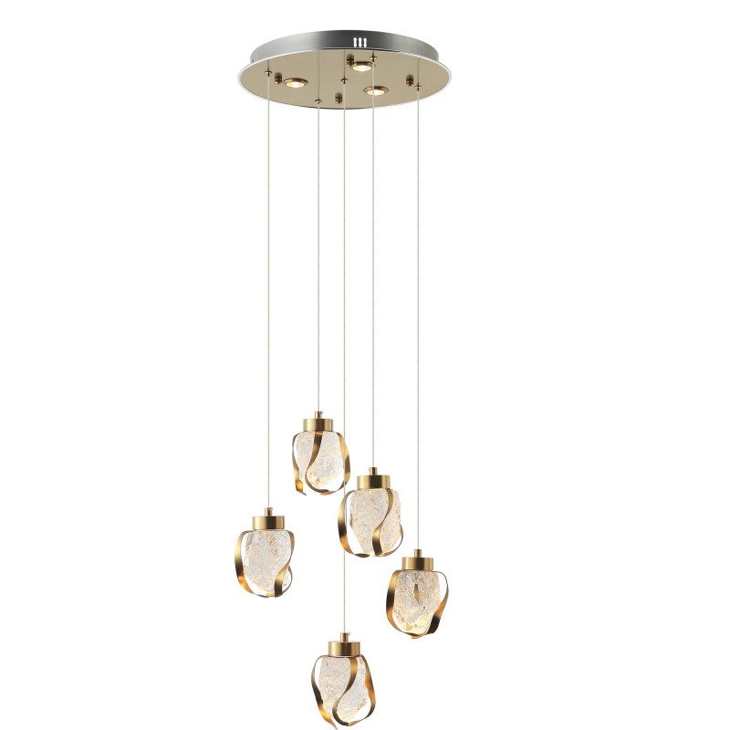 Nowoczesna patynowa szklana lampa wisząca 80494-01-P05-CO NESSOM SALON SYPIALNIA JADALNIA LUCEA